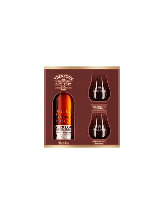 Whisky Aberlour 12YO 0,7L 40% zestaw z dwoma szklankami w kartonie