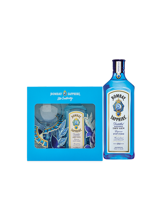 Gin Bombay Sapphire London Dry 0,7L 40% z kieliszkiem