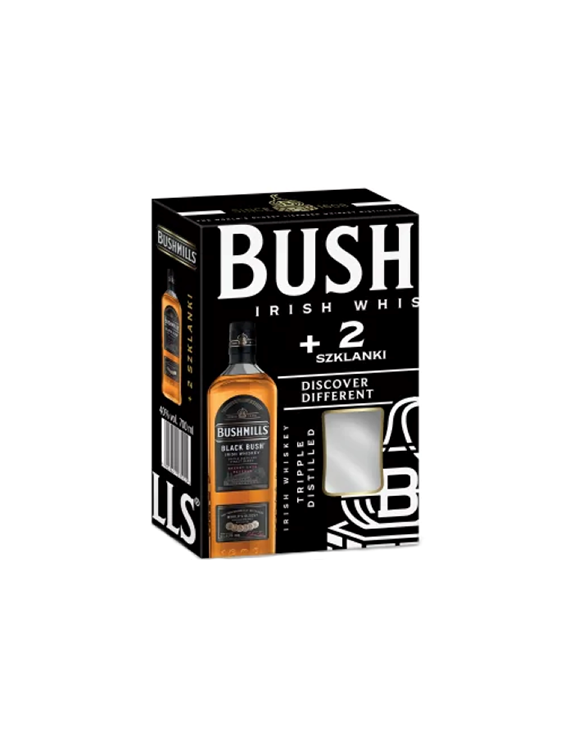 Whiskey Bushmills Black Bush zestaw z dwoma szklankami
