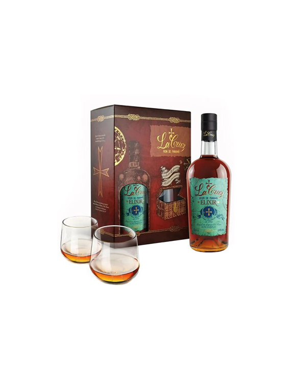 Rum La Cruz Elixir ze szklankami 0,7L 34%