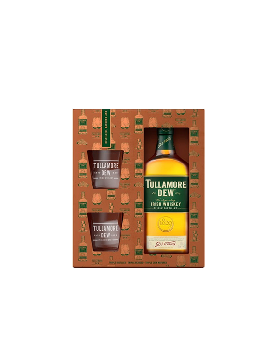 Whiskey Tullamore D.E.W. z szklankami