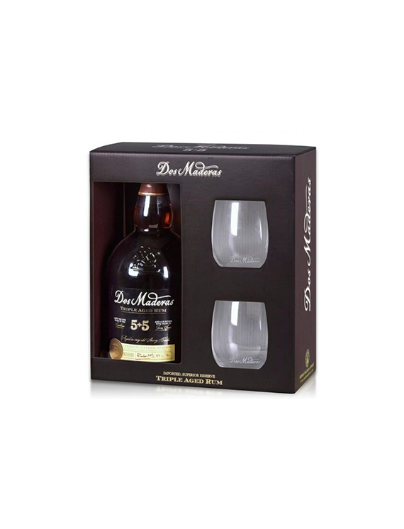 Rum Dos Maderas 5+5YO + 2 Szklanki